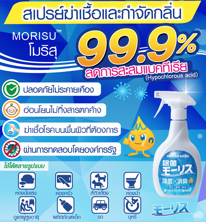 เซ็ตสเปรย์ฆาเชื้อและกำจัดกลิ่น MORISU อะควา คลีนนิ่ง สเปรย์ 400 มล. + ขวดเติม 400 มล._4